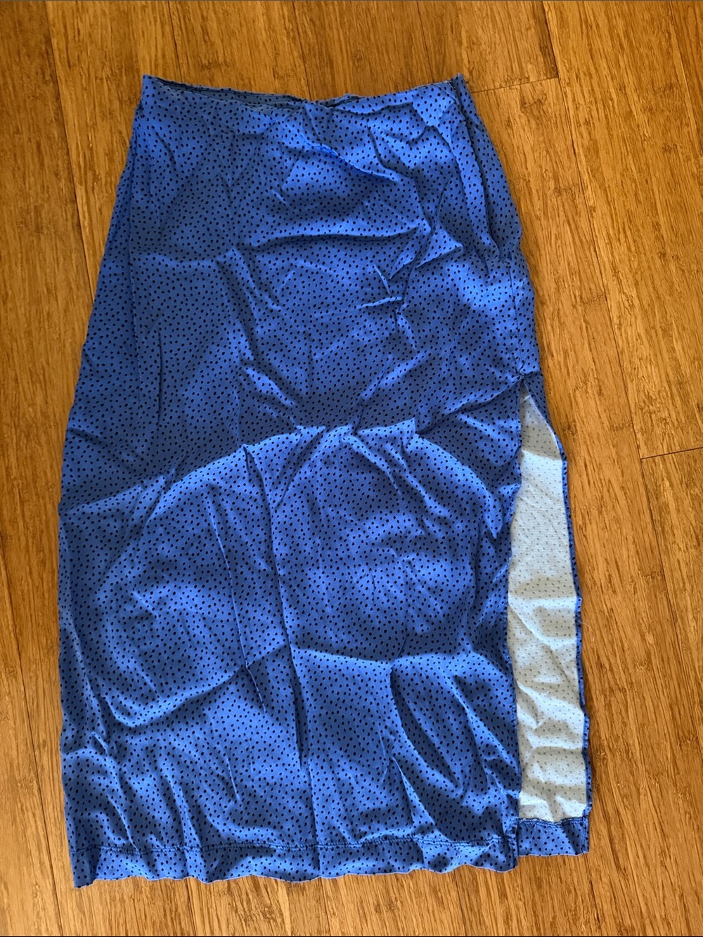 Zara Blue Polka Dot Midi Skirt